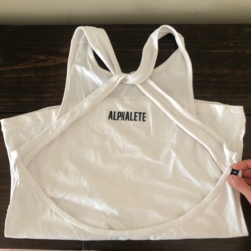High neck open back tank